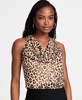 Women's Cheetah-Print Sleeveless Cowlneck Top, Exclusively at Macy's
