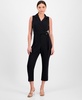 Petite Sleeveless Notch-Lapel Jumpsuit, Created for Macy's