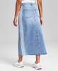Women's Two-Tone Raw-Edge-Hem Denim Skirt, Exclusively at Macy's