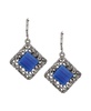 Glass Rectangle Filigree Drop Earrings
