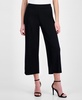 Women's Textured Knit Crepe Pull-On Cropped Palazzo Pants