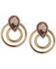 Gold-Tone Crystal Multi-Row Button Earrings