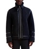 Men's Fleece Faux-Leather Trim Jacket