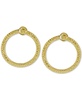 Doorknocker Circle Drop Earrings in 14k Gold