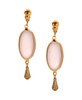 Gold-Tone Glass Oval Clip Earrings