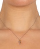 Cubic Zirconia Double Cross Pendant Necklace in Sterling Silver & Gold-Plate, 16" + 2" extender, Created for Macy's