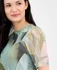 Women's Abstract-Print Elbow-Sleeve Top
