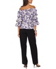 Women's Floral-Print Off-The-Shoulder Bubble-Sleeve Top