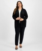 Plus Size Shadow-Striped Open-Front Cardigan