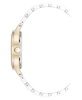 Women's Quartz White Ceramic Bracelet Floral Dial Watch, 34mm