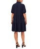Plus Size Crinkle Short-Sleeve Babydoll Dress