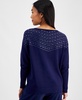 Petite Embellished Boat-Neck Sweater