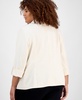 Anne Klein Plus Size 3/4-Sleeve Open-Front Blazer