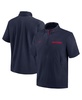 Men's Navy Arizona Wildcats 2024 Sideline Coach Short Sleeve Half-Zip Hoodie Jacket