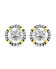 Cubic Zirconia with Black Rhodium Halo Stud Earrings, 18K Gold over Silver