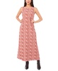 Women's Printed Keyhole Sleeveless Maxi Dress