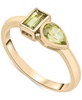 Peridot (3/8 ct. t.w.) & Green Tourmaline Ring (1/3 ct. t.w.) Bezel Ring in Gold Vermeil,  (Also available in Morganite & Pink Topaz) Created for Macy's
