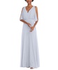 Plus Size V-Neck Split Sleeve Blouson Bodice Maxi Dress