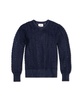 Women's Long Sleeve Pointelle Sweater with Bellow Sleeves