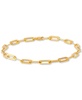 Polished Paperclip Bracelet in 18K Gold over Silver or Sterling Silver