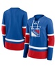 Women's Blue New York Rangers Prime Time Lace-Up Long Sleeve T-Shirt