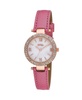 Women's Pink Polyurethane Strap Glitz Mop Dial Watch, 30mm