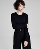 Women's Long-Sleeve Seamless Crewneck Top, Created for Macy's
