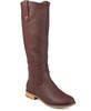 Women's Taven Extra Wide Calf Stacked Heel Western Detail Mid Shaft Boots