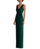 Women's Faux Wrap Whisper Satin Maxi Dress with Draped Tulip Skirt