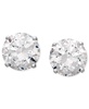 Cubic Zirconia Stud Earrings in 14k White Gold