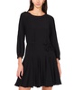 Women's Long-Sleeve Godet Dress