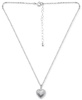 Cubic Zirconia Textured Heart Pendant Necklace in Sterling Silver, 16" + 2" extender, Created for Macy's