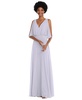 Plus Size V-Neck Split Sleeve Blouson Bodice Maxi Dress
