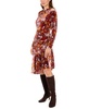 Women's Floral Velvet Asymmetric Dress