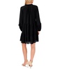 Women's Long Sleeve V-Neck Ruffled Clip-Dot Dress