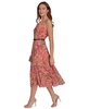 Petite Paisley-Print Belted Midi Dress
