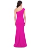 Women's Asymmetric-Neck Side-Pleat Scuba Gown
