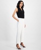 Women's Fly-Front Elastic-Back Ankle Pants, Regular & Petite Sizes