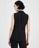Women's Pinstripe Sleeveless Single-Button Blazer