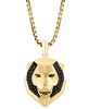 EFFY® Men's Black Spinel Lion Head 22" Pendant Necklace (1/10 ct. t.w.) in 14k Gold-Plated Sterling Silver