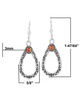 Sterling Silver Orange Spiny Oyster Gemstone Pear Shaped Lever Back Earrings