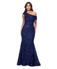 Women's Sequined Lace One-Shoulder Gown