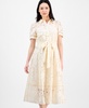 Women's Floral-Lace Tie-Waist Shirtdress
