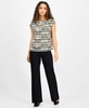 Petite Printed Extended-Shoulder Top