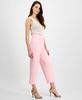 Women's Luxe French Terry Cropped Wide-Leg Knit Pants