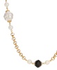 Faux Cultivated Pearl Jet Bead Strand Necklace