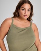 Plus Size Square-Neck Ribbed Tank Top