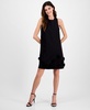 Women's Jewel-Neck Rosette-Trim Shift Dress