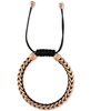 Rose Gold-Tone IP Stainless Steel Cord Woven Slider Bracelet