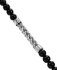 Men's Lapis Lazuli Bead & Chain Bracelet in Stainless Steel (Also in Onyx & Tiger Eye)